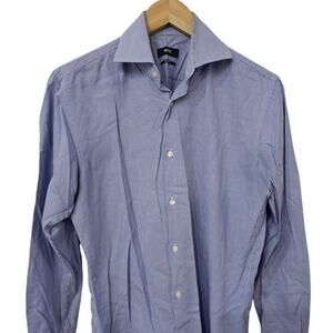 BOSS Hugo Boss Diesel Gingham Button‎ Shirt Men Size S Sharp Fit Business Casual